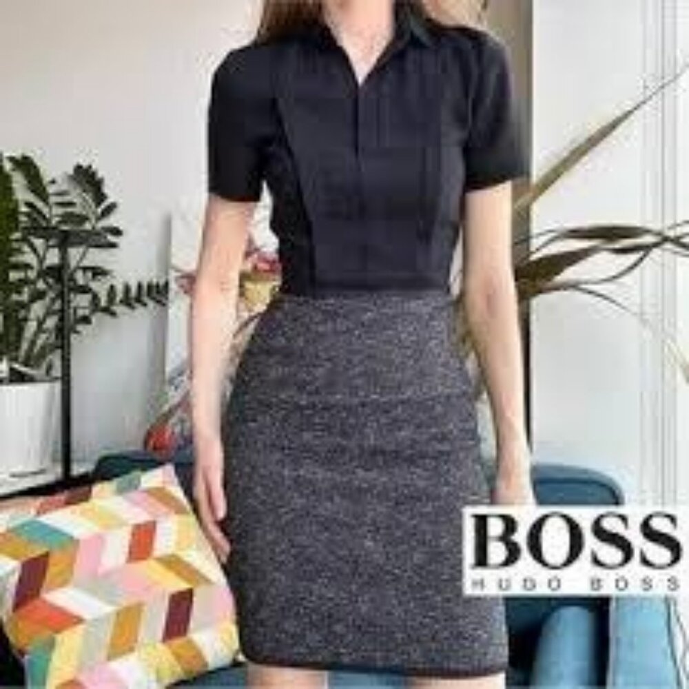 Hugo Boss Harella Dress - tweed bottom